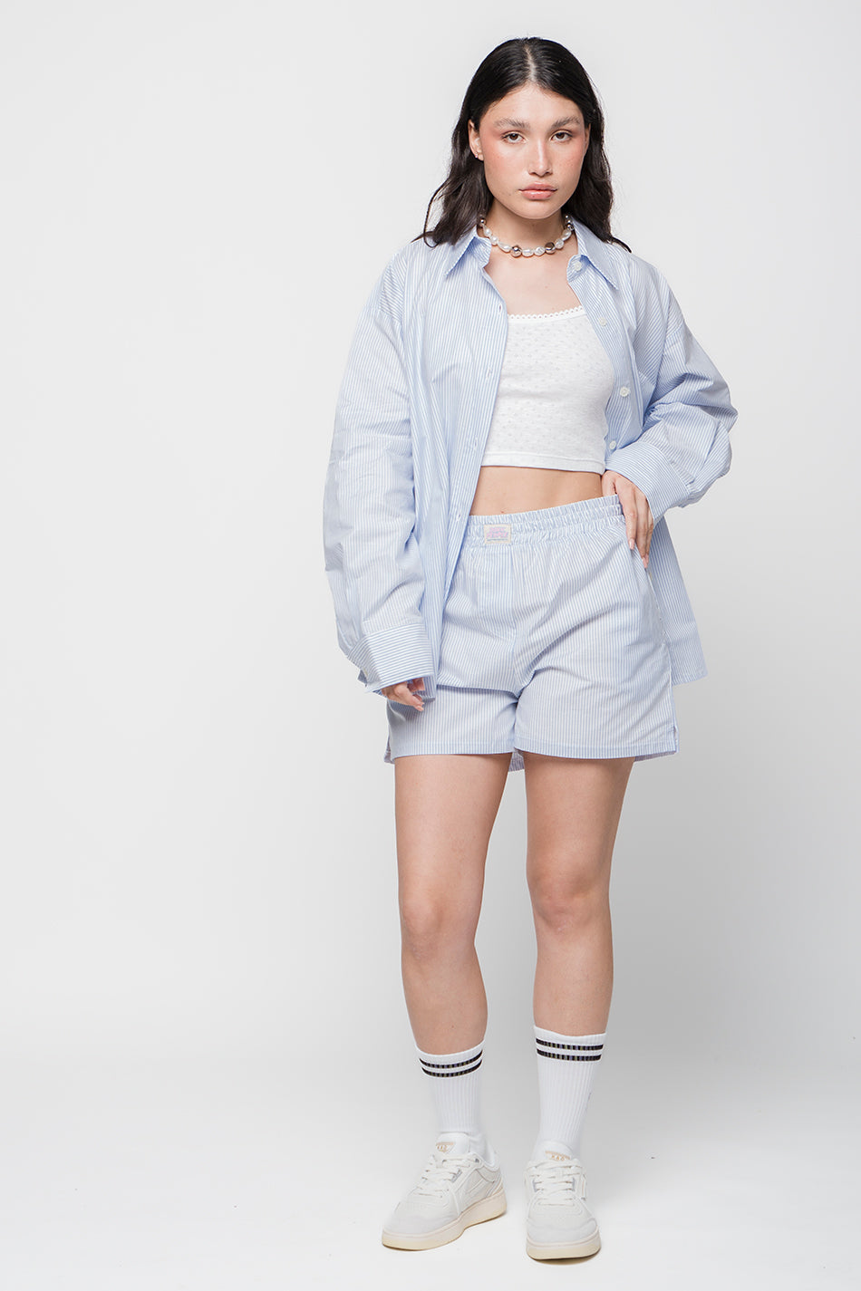 Camisa Stripes Dark People Blue/ White