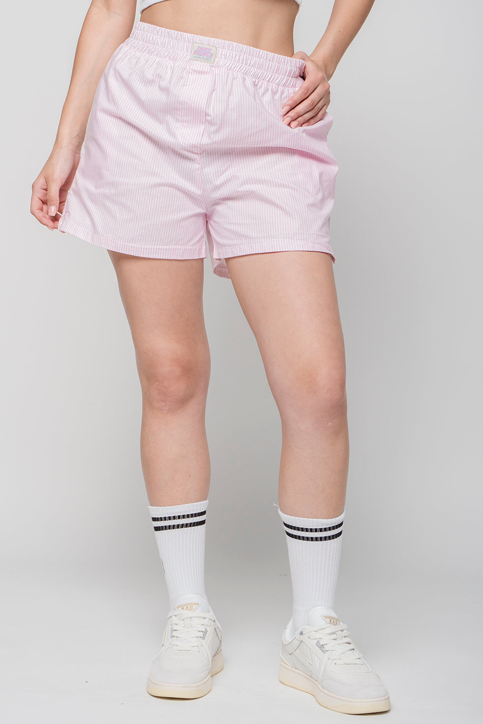 Short Stripes Dark People Pink/ White