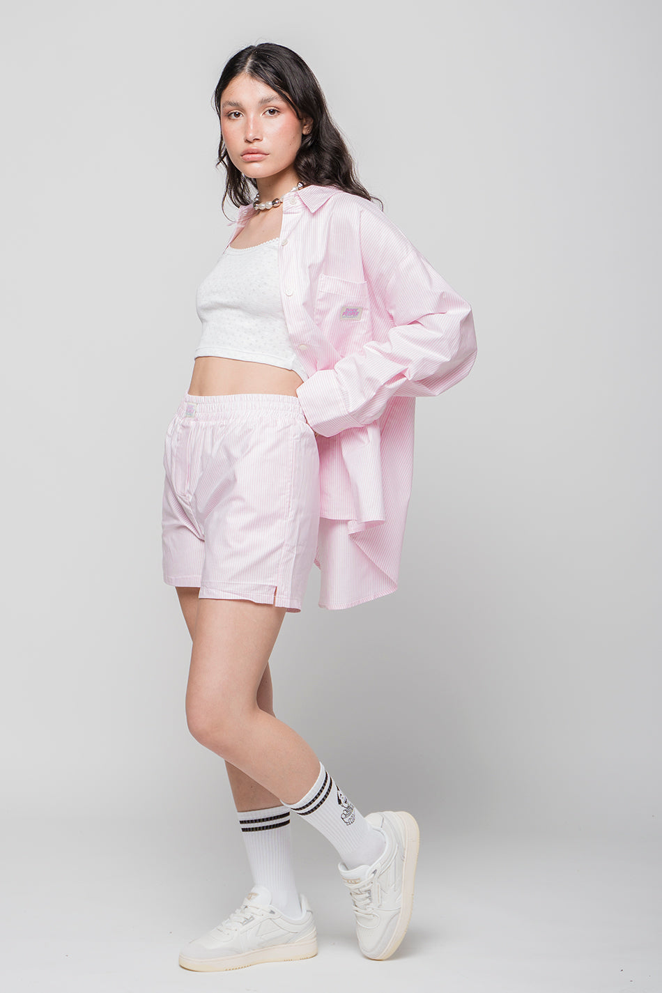 Camisa Stripes Dark People Pink/ White