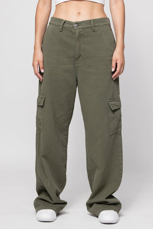 Army Wide Leg Cargo Trousers