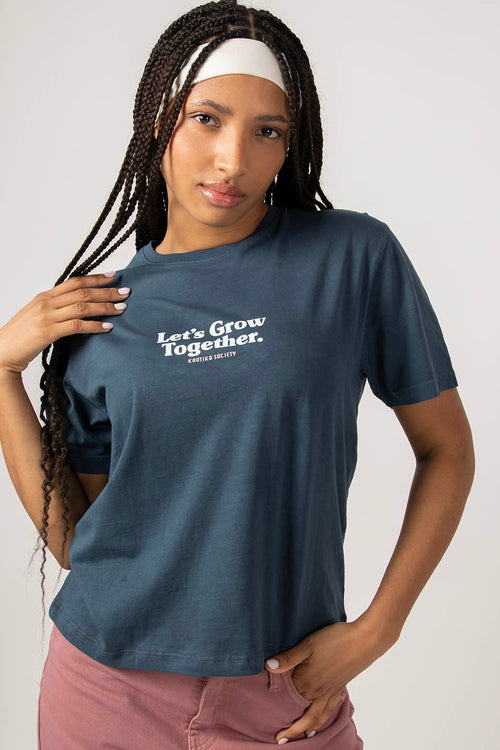 Tee-shirt Washed Let's Grow Navy