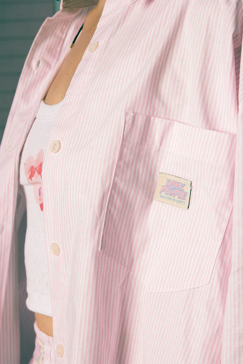 Camisa Stripes Dark People Pink/ White