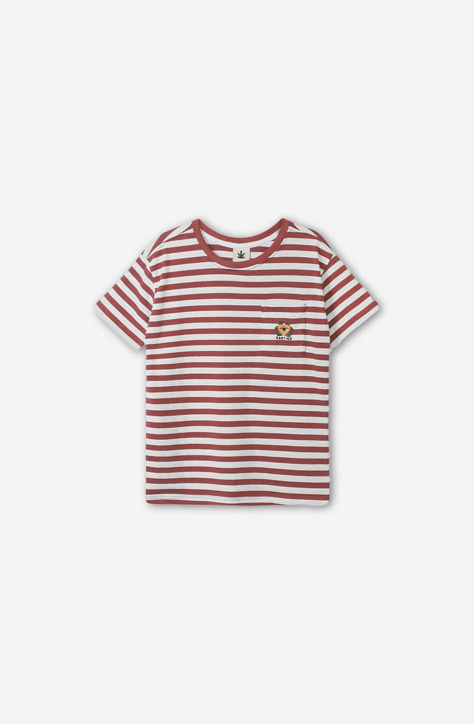 Camiseta Rayas Corazón Granate