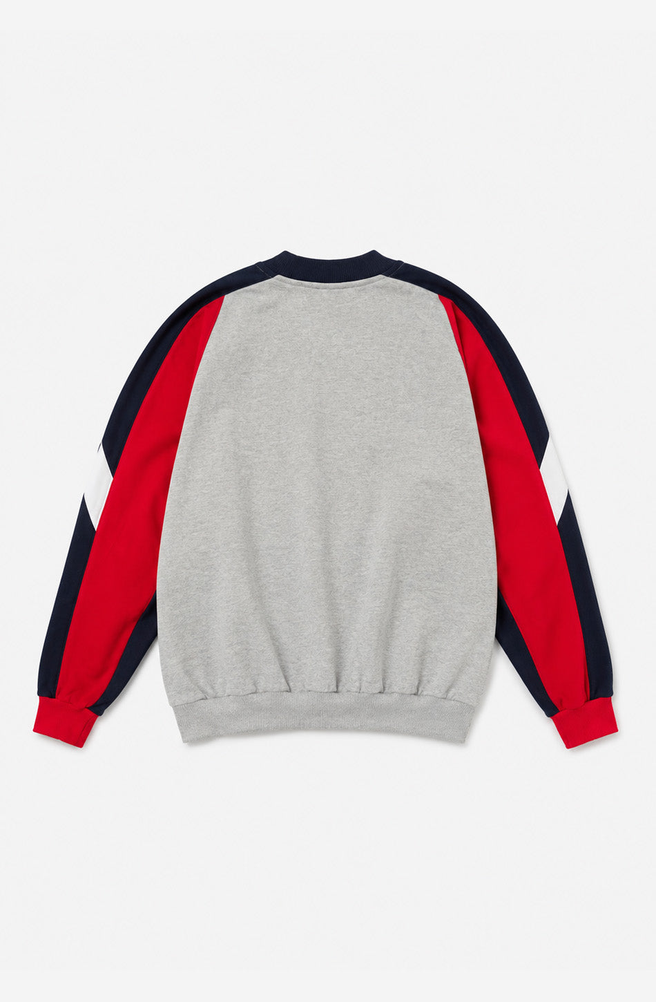 Sudadera Keoni Gray Navy Red unisex con diseño color block Kaotiko BCN