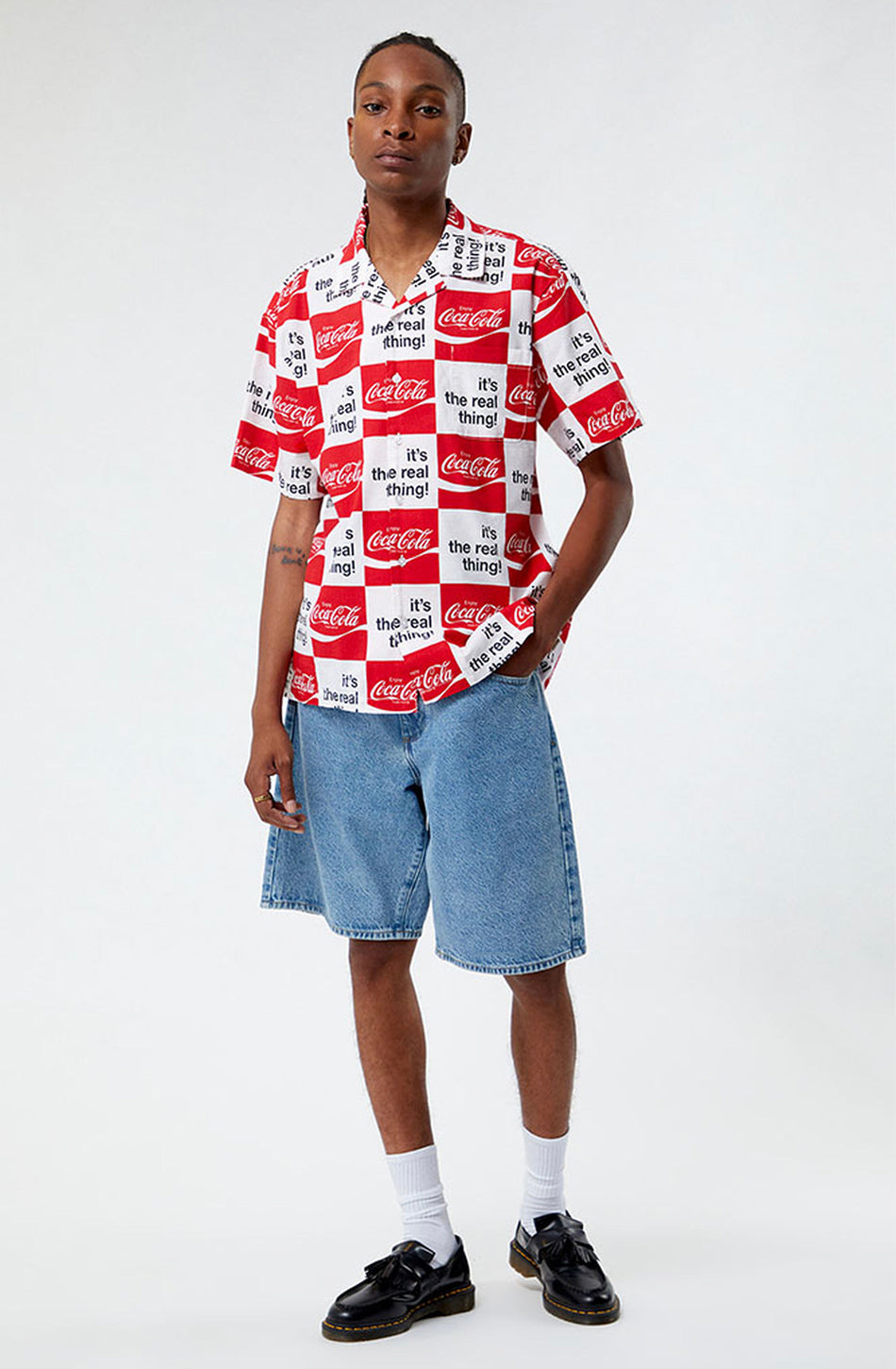 Camisa Brixton x Coca-Cola Bunker White