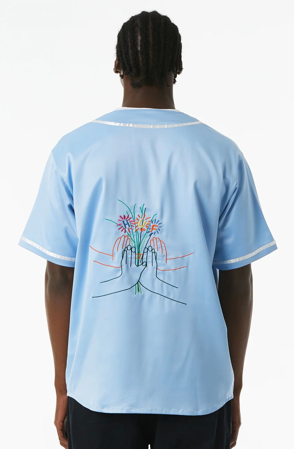 Camiseta HUF Community Baseball Sky