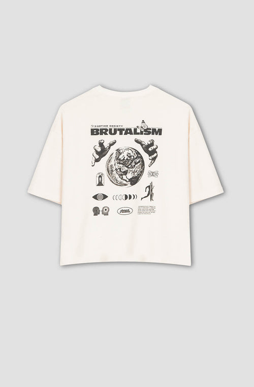 T-shirt Cropped Oversize Brutalism Organic Cotton Ivory