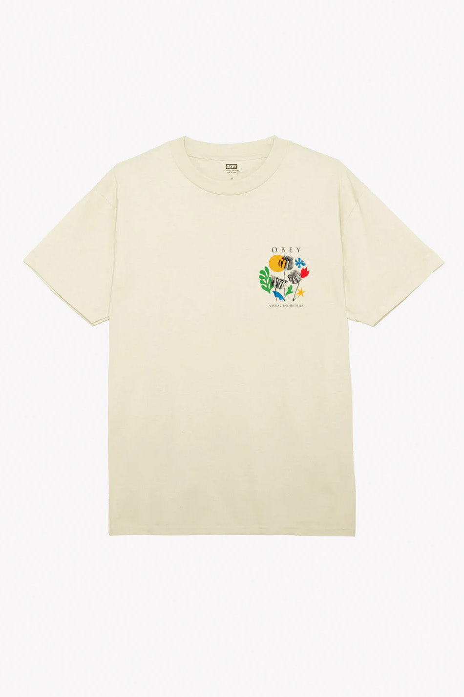 Obey Flowers Papers Scissors Cream T-shirt