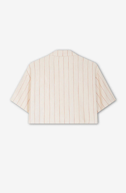 Barbecue Shirt Stripes Ivory/ Burgundy