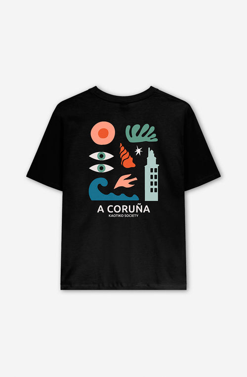 Camiseta Washed A Coruña Black