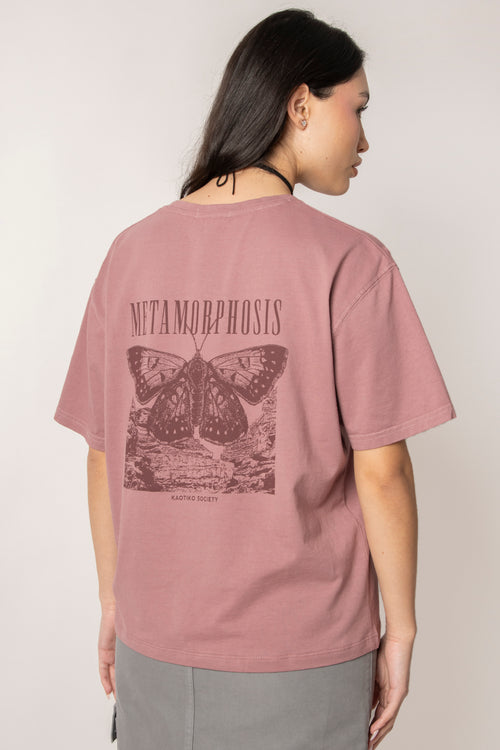 Camiseta Washed Metamorphosis Burgundy