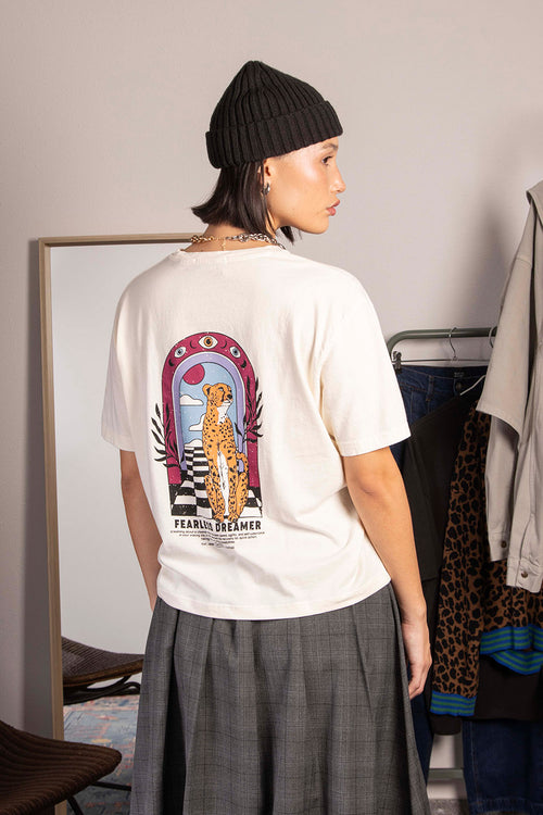 Camiseta Washed Fearless Dreamer Ivory