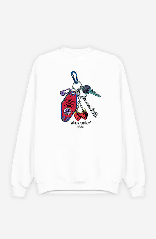 Sudadera Organic Cotton What's Your Key White