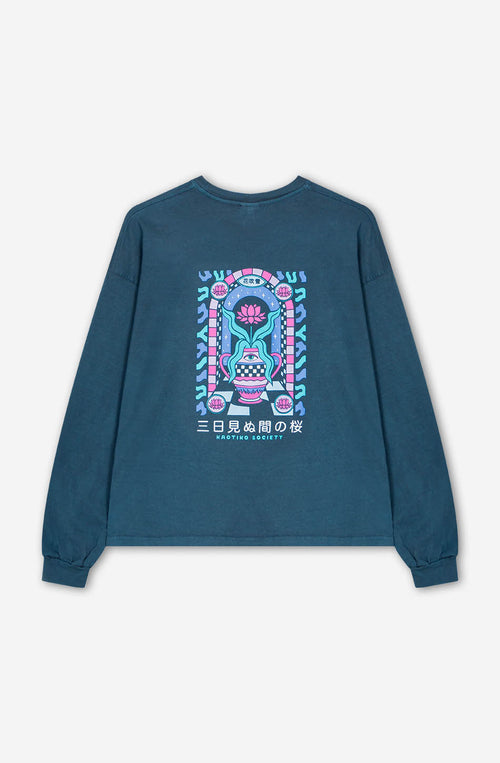 Camiseta Washed Lotus Door Navy