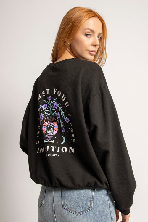 Sudadera Washed Trust Your Intuition Black