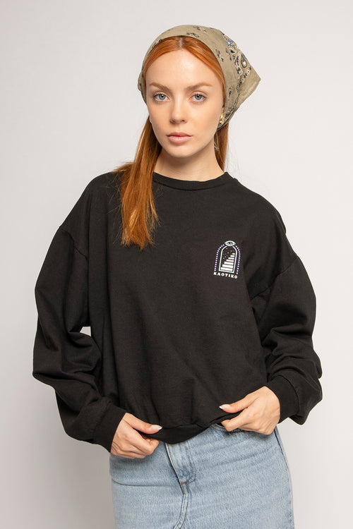 Sudadera Washed Trust Your Intuition Black