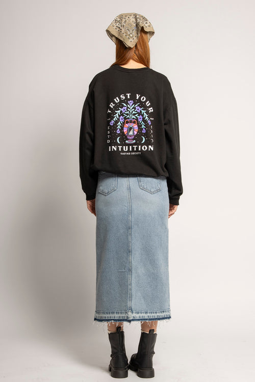 Sudadera Washed Trust Your Intuition Black