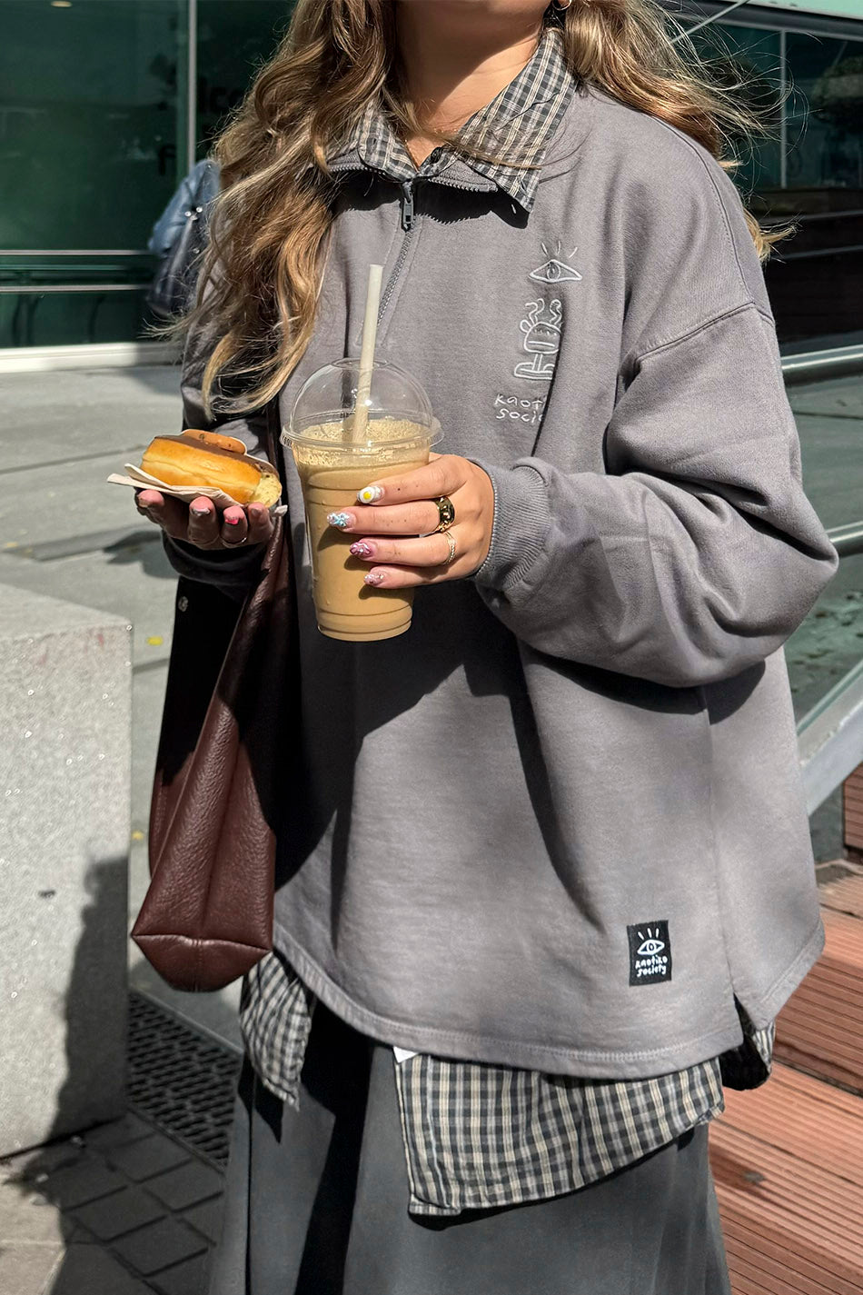 kaotiko Sudadera Washed Zip Boy Urban Threesome Gray Rebajas Ropa