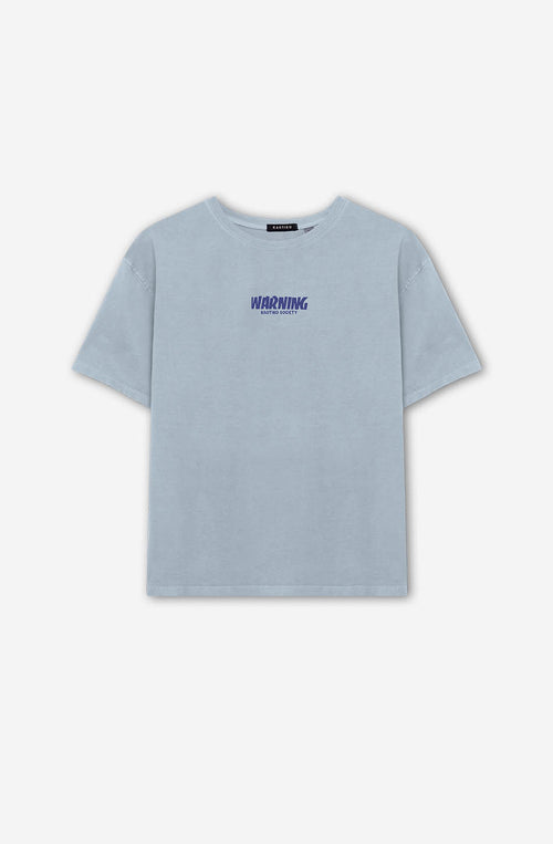 Camiseta Washed Warning Steel