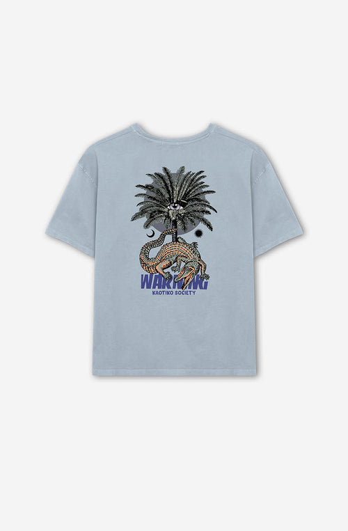 Camiseta Washed Warning Steel