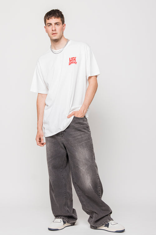 Washed Lazy White T-shirt