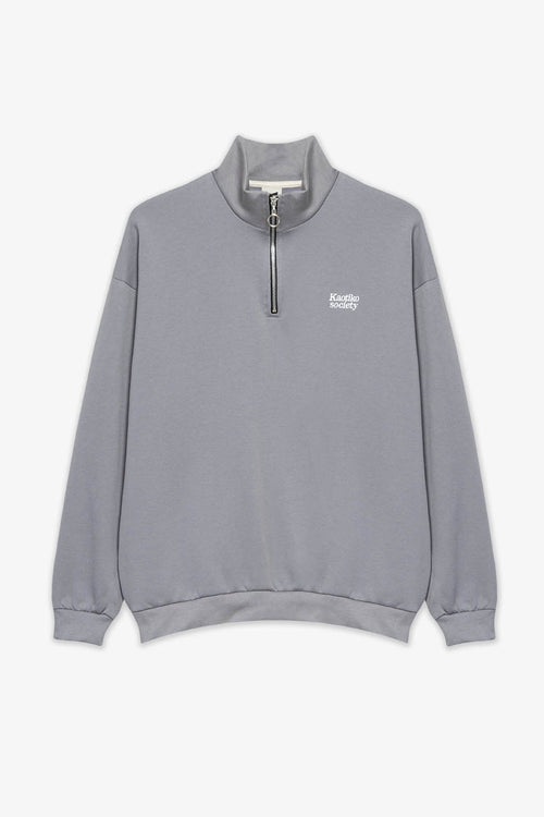 Half Zip Kaotiko Society Pale Blue Sweatshirt