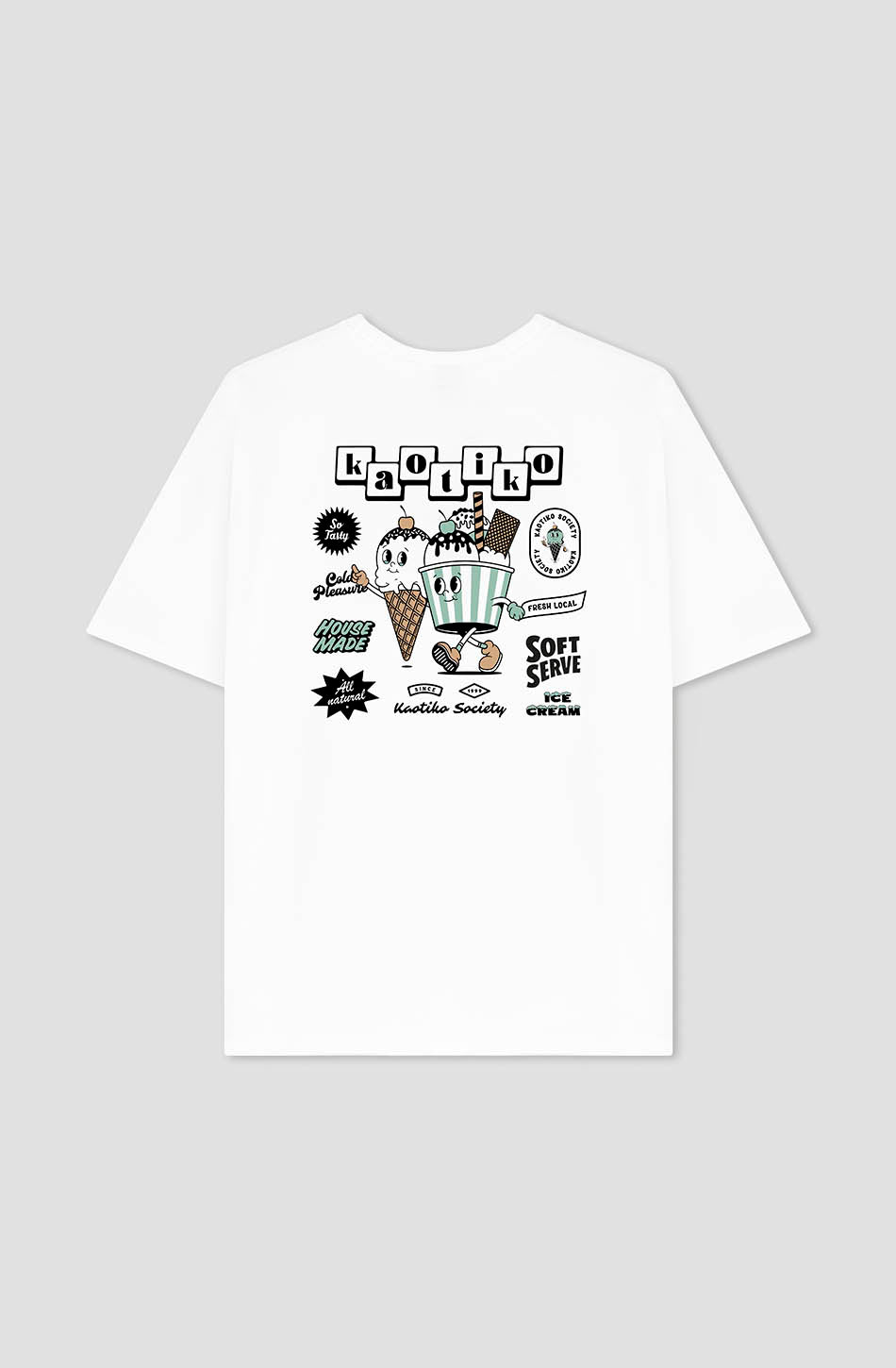 kaotiko Camiseta Washed Ice Cream White Gran oferta Ropa