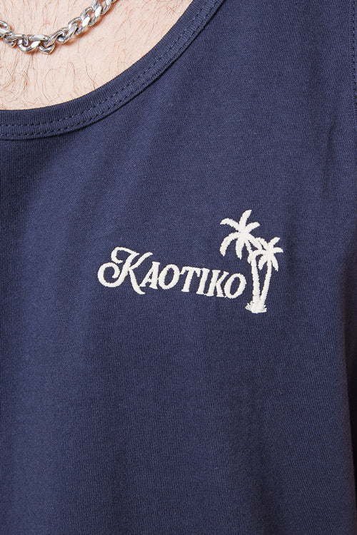 Tank Top Kaotiko Palms Navy
