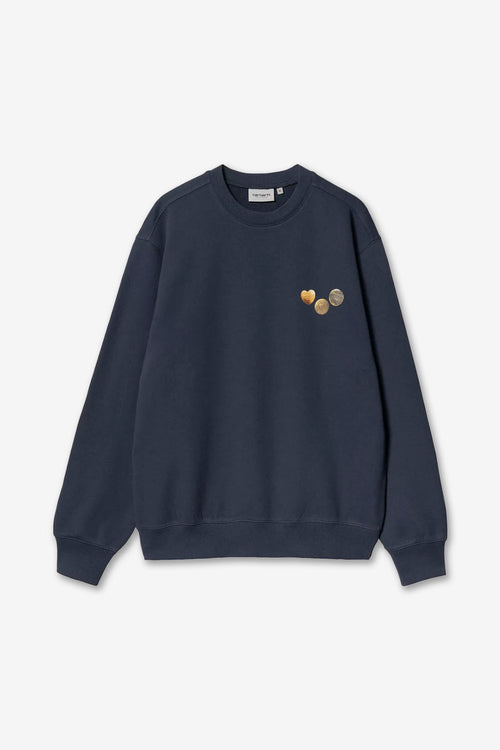 Camiseta Carhartt WIP Button Sweat Cotton Blue