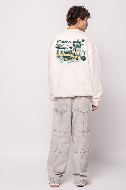 Gas Station Organic Cotton Ivory Sweatshirt