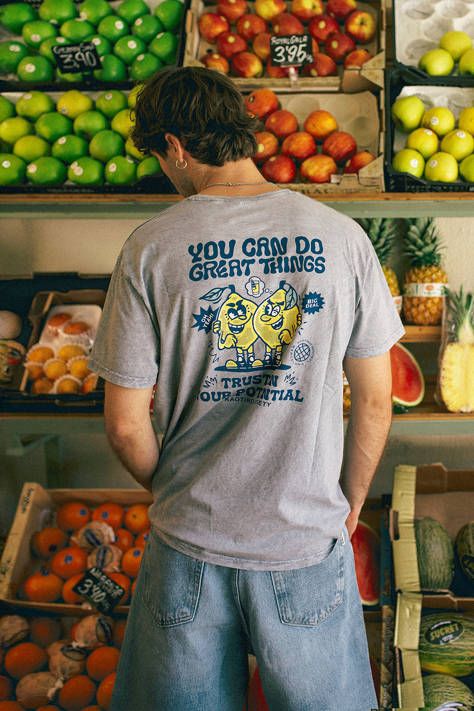 Camiseta Washed You Can Do Great Things Steel