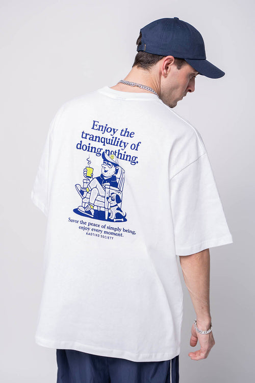 Doing Nothing Organic Cotton White T-shirt