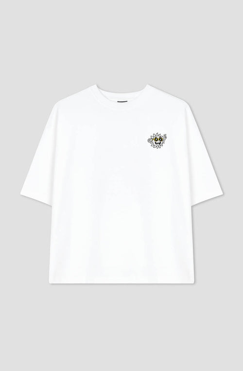 Camiseta Life Is Short Organic Cotton White / Yellow