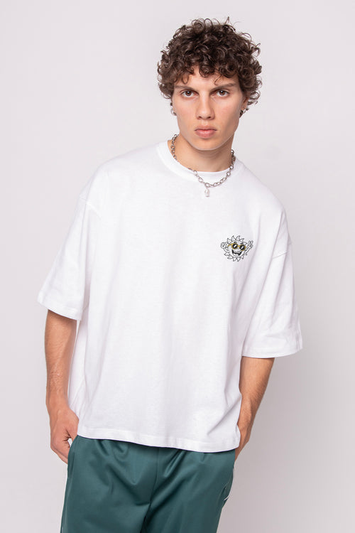 Camiseta Life Is Short Organic Cotton White / Yellow