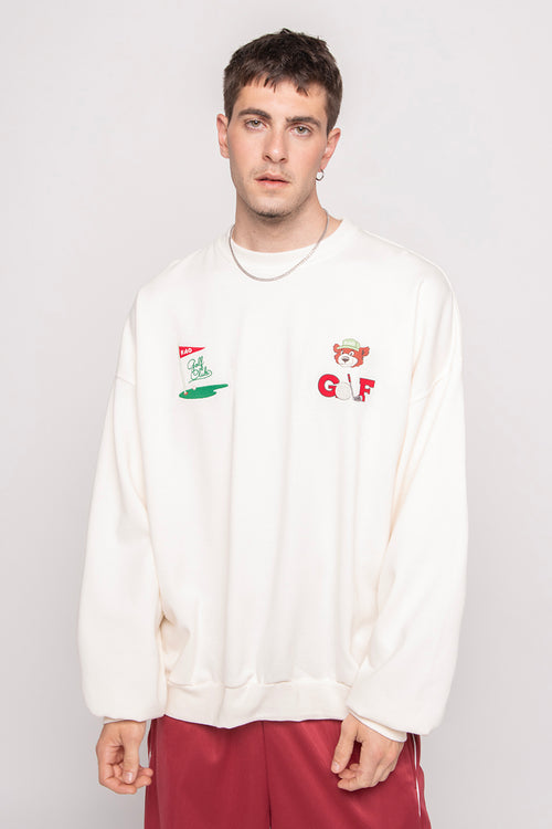 Sudadera Washed Bear Golf Club Ivory