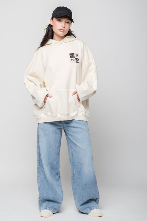 Sudadera Washed Phases Eyes Bone