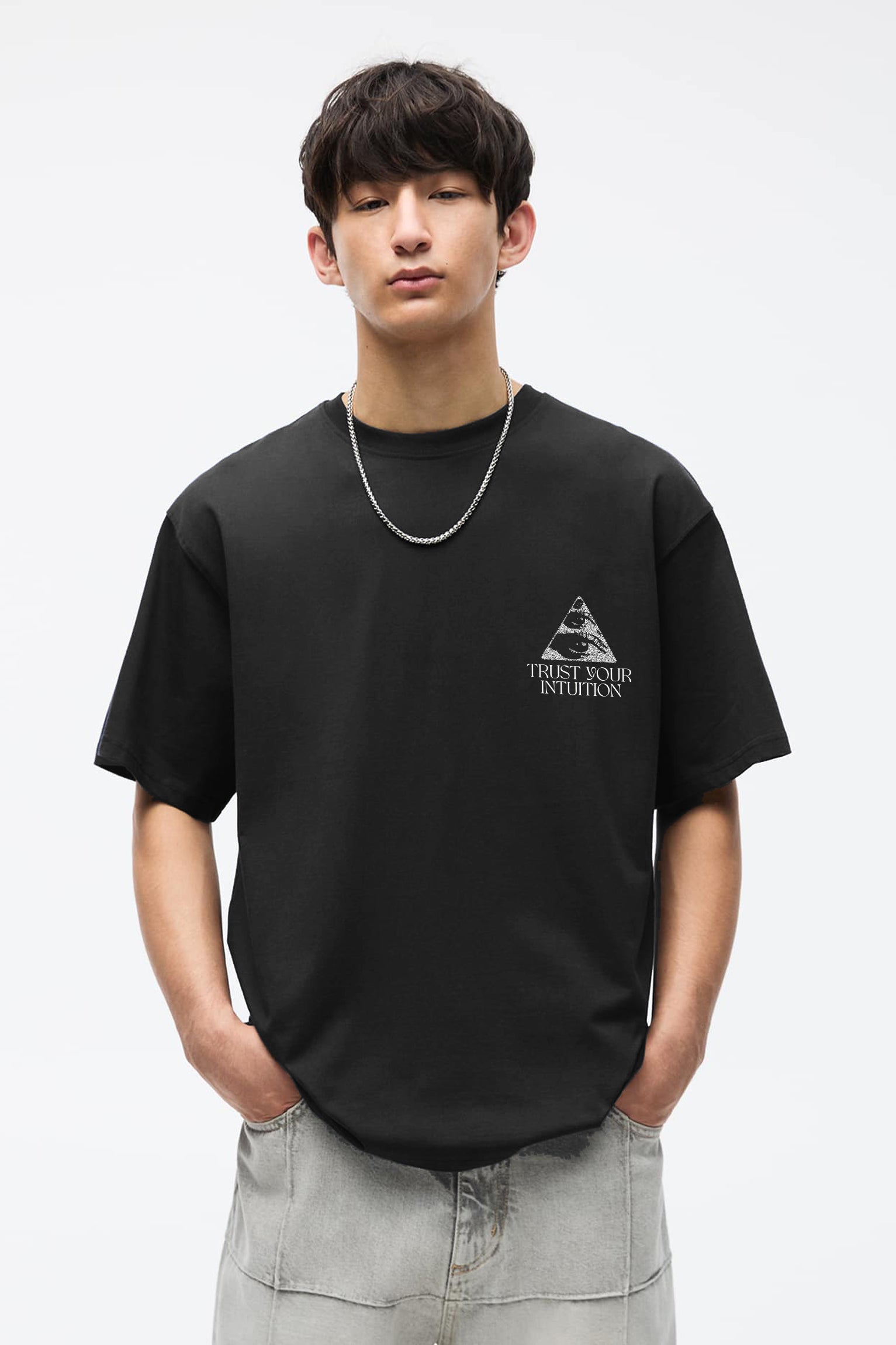 Hands Trust Your Intuition Black T-Shirt
