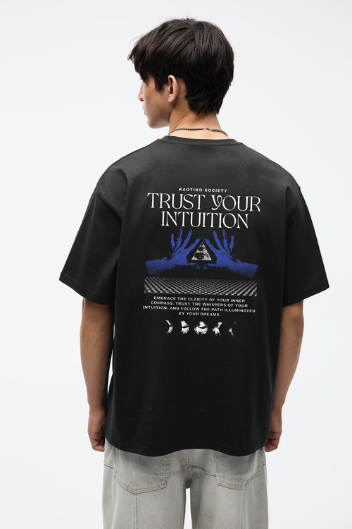 Hands Trust Your Intuition Black T-Shirt