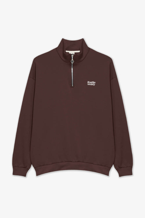 Sudadera Half Zip Kaotiko Society Brown