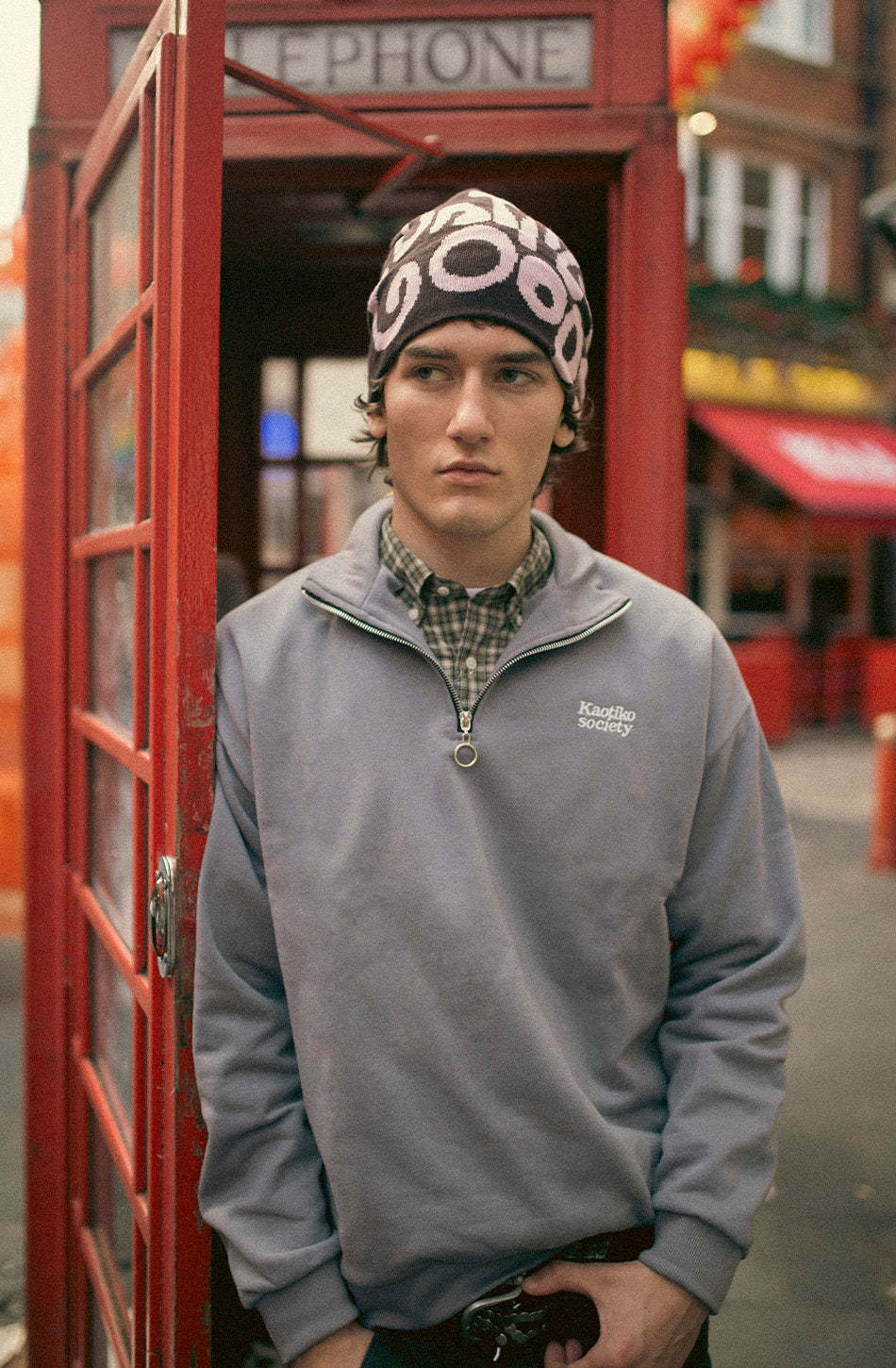 Sudadera Half Zip Kaotiko Society Palid Blue