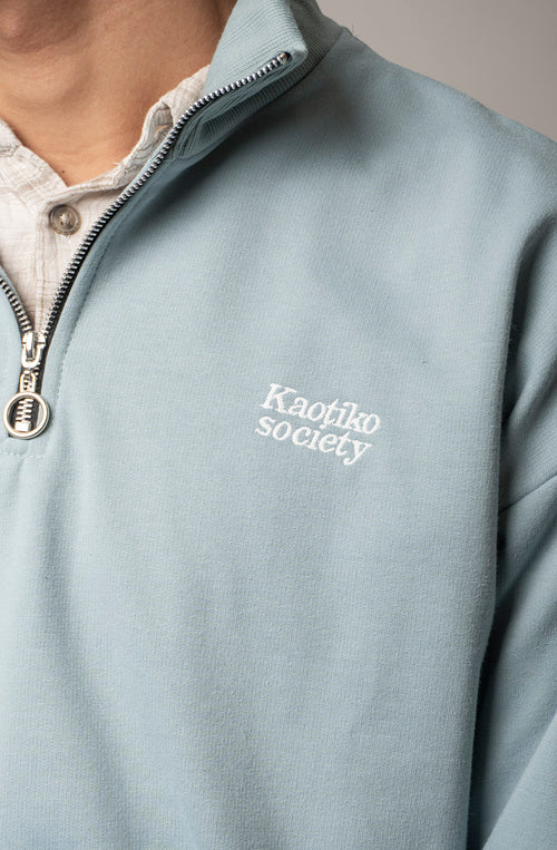Sudadera Half Zip Kaotiko Society Steel