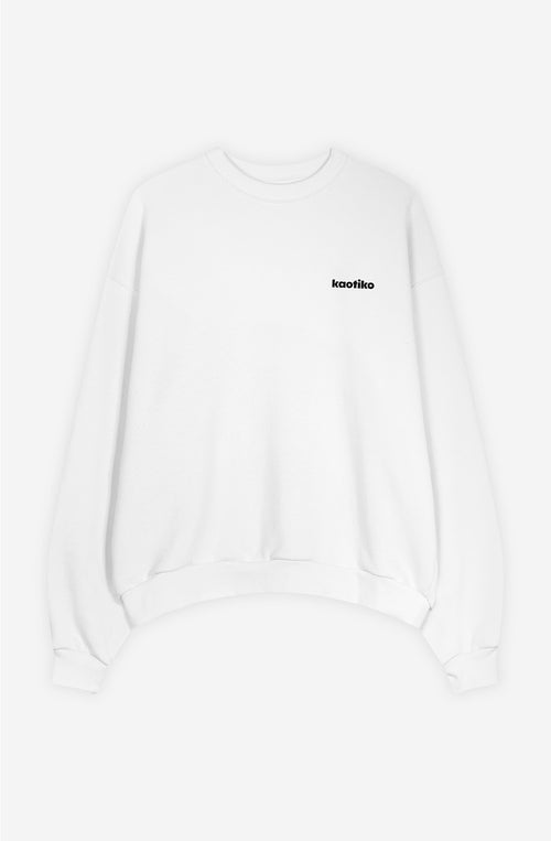 Branding Organic Cotton White Sweatshirt