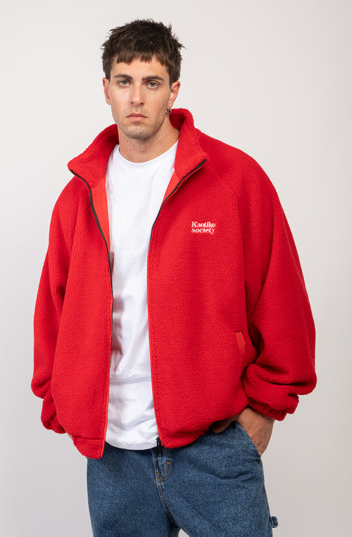 Life Is Tricky Red Fleece Jacket