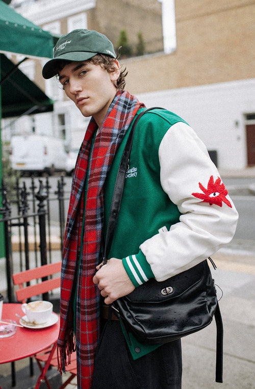 Tricky Love Green Baseball Jacket