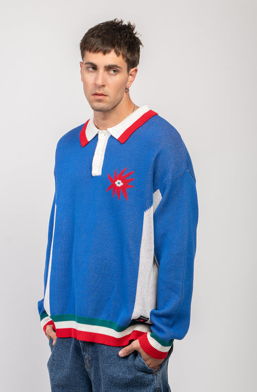 Tricky Love Royal Oversize Polo Sweater