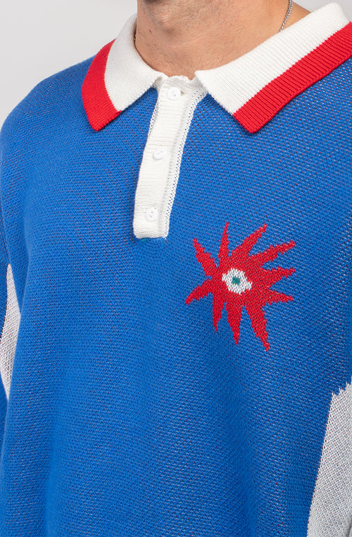 Tricky Love Royal Oversize Polo Sweater