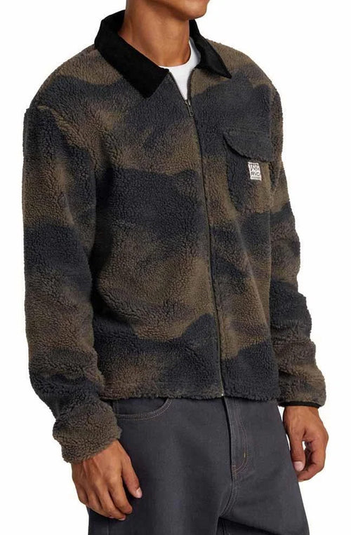 Chaqueta RVCA Walker Sherpa Hunter Green Paisley
