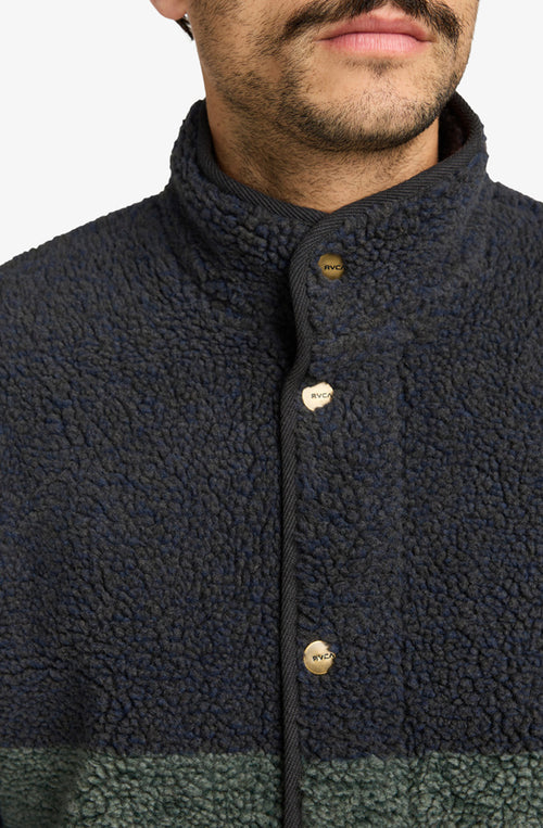 Chaqueta Fleece RVCA Westwood Snap Moody Blue