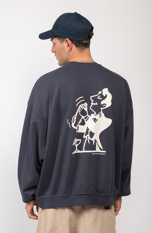 Sudadera Washed Cocktail Man Navy