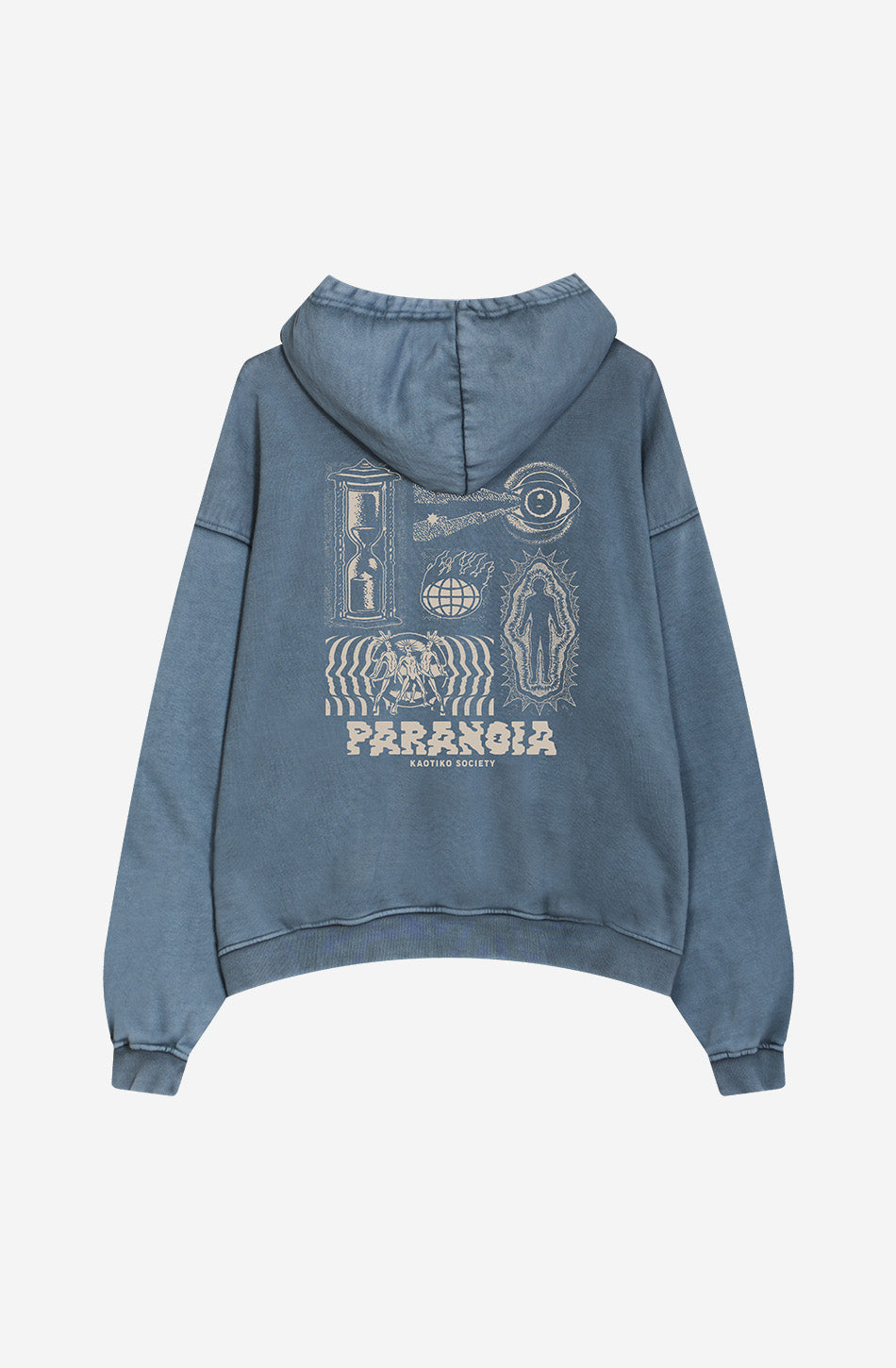 Sudadera Washed I'm Paranoid Blue - Kaotiko